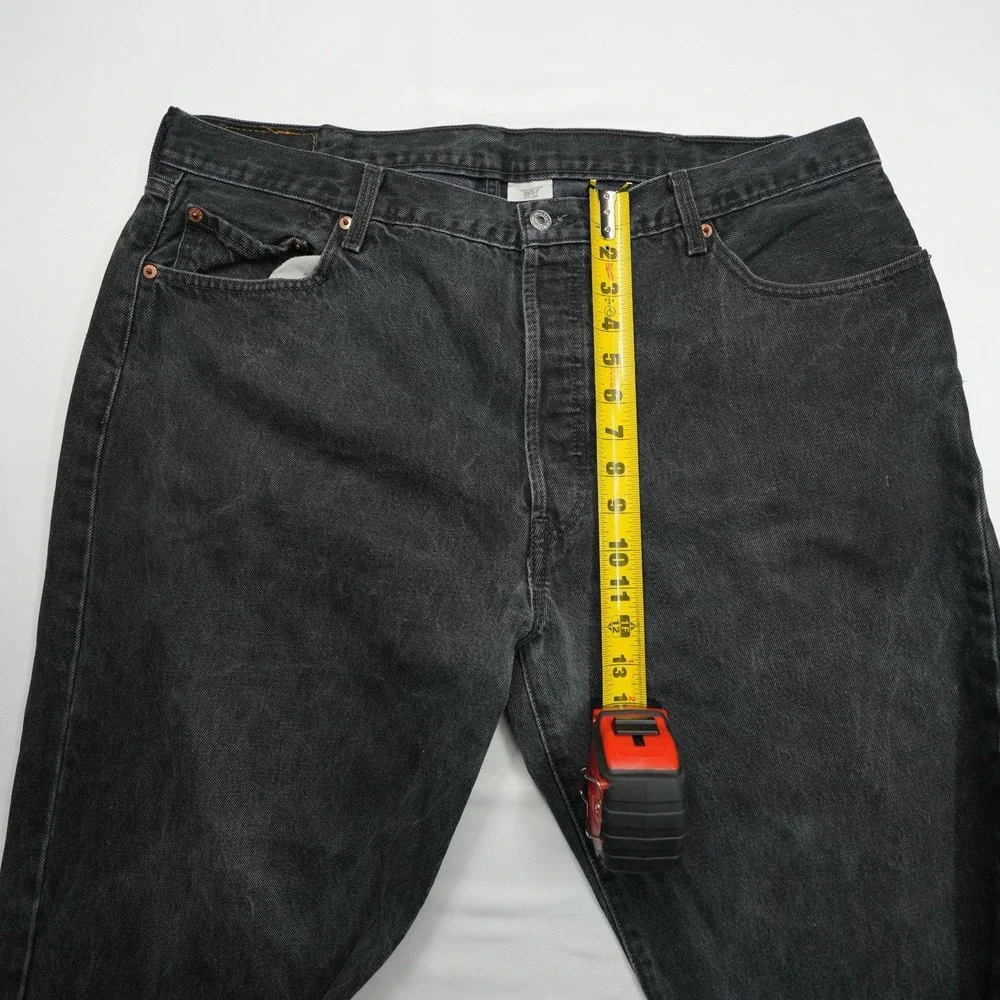 Levi's 501 Men Jeans Size 42X30 (39X29) Black Regular Fit Straight Leg ButtonFly